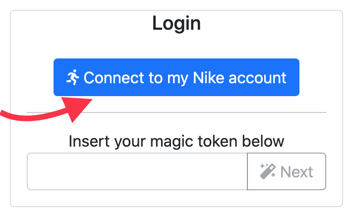 Connect to my nike account screen